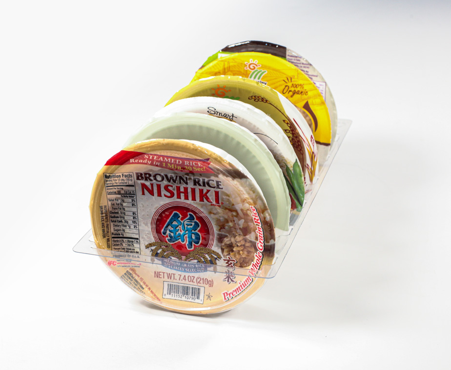 Rice packages with tray